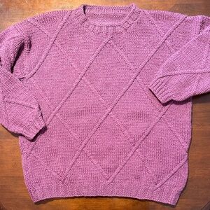 Hand Knit Diamond Argyle Sweater
